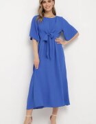 lily rose Rochie Bleumarin Maxi cu Legătură Decorativă și Elastic în Talie Myrcella