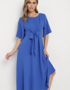 lily rose Rochie Bleumarin Maxi cu Legătură Decorativă și Elastic în Talie Myrcella