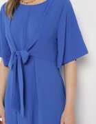 lily rose Rochie Bleumarin Maxi cu Legătură Decorativă și Elastic în Talie Myrcella