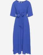 lily rose Rochie Bleumarin Maxi cu Legătură Decorativă și Elastic în Talie Myrcella