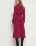 lily rose Rochie cămașă grena cu nasturi eleganți și cordon în talie Kortella