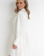 lily rose Rochie Cămașă Mini Albă cu nasturi și manșete largi Alyapa