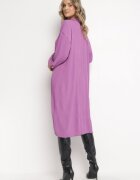 lily rose Rochie cămașă mov midi din țesătură plisată cu nasturi Safira