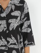 lily rose Rochie Cămașă Negră cu flori Rahila