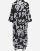 lily rose Rochie Cămașă Negră cu flori Rahila