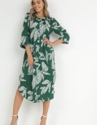 lily rose Rochie Cămașă Verde cu flori Rahila