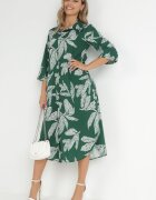 lily rose Rochie Cămașă Verde cu flori Rahila