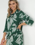 lily rose Rochie Cămașă Verde cu flori Rahila