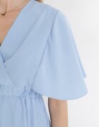 lily rose Rochie Cloș Midi Albastră cu decolteu petrecut și elastic în talie Muntani