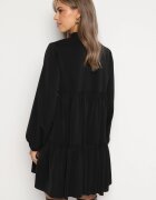 lily rose Rochie Evazată Neagră cu Volan Uxaria