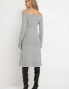 lily rose Rochie Gri Tip Pulover Midi Ocordela