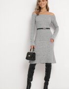 lily rose Rochie Gri Tip Pulover Midi Ocordela