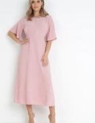 lily rose Rochie Maxi Roz deschis cu Legătură decorativă și cu talie elastică Myrcella