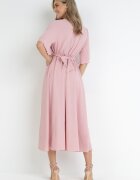 lily rose Rochie Maxi Roz deschis cu Legătură decorativă și cu talie elastică Myrcella