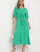 lily rose Rochie Maxi Verde închis cu Legătură decorativă și Elastic în talie Myrcella