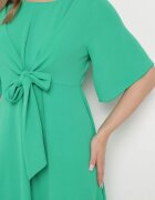 lily rose Rochie Maxi Verde închis cu Legătură decorativă și Elastic în talie Myrcella