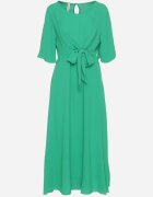 lily rose Rochie Maxi Verde închis cu Legătură decorativă și Elastic în talie Myrcella