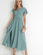 lily rose Rochie Mentă Evazată cu Decolteu Petrecut Hanriette