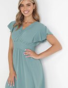 lily rose Rochie Mentă Evazată cu Decolteu Petrecut Hanriette