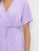 lily rose Rochie Mov Plisată Maxi cu Curea legată Dianiza