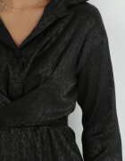 lily rose Rochie Neagră cu pete cu guler și legătură cu elastic în talie Aldevronia