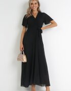 lily rose Rochie Neagră tip plic cu elastic în talie și cu partea de sus plisată Davitri