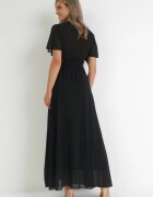 lily rose Rochie Neagră tip plic cu elastic în talie și cu partea de sus plisată Davitri