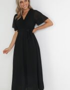 lily rose Rochie Neagră tip plic cu elastic în talie și cu partea de sus plisată Davitri