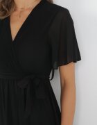 lily rose Rochie Neagră tip plic cu elastic în talie și cu partea de sus plisată Davitri