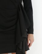 lily rose Rochie Neagră Tip plic cu Volane Kissoc