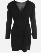 lily rose Rochie Neagră Tip plic cu Volane Kissoc