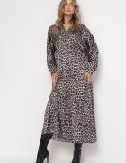 lily rose Rochie Negru-Bej Cloș cu elastic în talie Melpomene