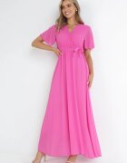 lily rose Rochie Petrecută Fucsia cu elastic în talie și cu partea de sus plisată Davitri