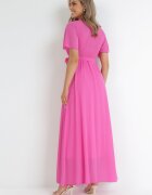 lily rose Rochie Petrecută Fucsia cu elastic în talie și cu partea de sus plisată Davitri
