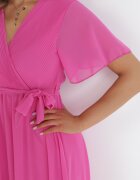 lily rose Rochie Petrecută Fucsia cu elastic în talie și cu partea de sus plisată Davitri