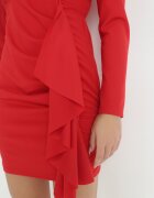 lily rose Rochie Roșie Petrecută cu Volane Kissoc