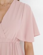 lily rose Rochie Roz închis Cloș Midi cu Decolteu petrecut și Elastic în talie Muntani
