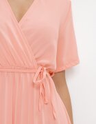 lily rose Rochie Roz Plisată Maxi cu Cordon Legat Dianiza