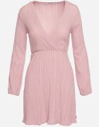 lily rose Rochie Roz Plisată Mini cu Decolteu Petrecut și Elastic în Talie Umiena