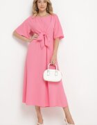lily rose Rochie Rozalie Maxi cu Legătură Decorativă și Elastic în Talie Myrcella