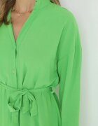 lily rose Rochie tip cămașă Verde cu Volănaș și Curea cu nod Fian