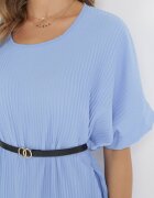 lily rose Rochie Tip Cutie Plisată Albastră cu curea Savima