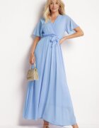 lily rose Rochie Tip plic Albastră cu elastic în talie și sus plisat Davitri