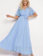lily rose Rochie Tip plic Albastră cu elastic în talie și sus plisat Davitri