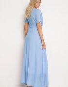 lily rose Rochie Tip plic Albastră cu elastic în talie și sus plisat Davitri