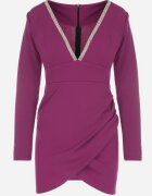 lily rose Rochie Violetă Mulată cu Zirconii Dennie
