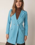 lily rose Sacou Albastru Cambrat Dublu-breasted Swed