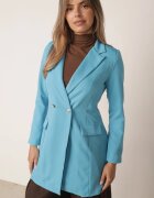 lily rose Sacou Albastru Cambrat Dublu-breasted Swed