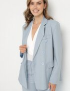 lily rose Sacou Albastru La Două Rânduri Cu Linie De Umeri Întărită Emiranea