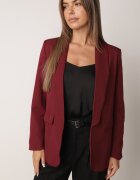 lily rose Sacou Clasic Bordeaux Fără Închidere cu Căptușeală Leopard și Imitație de Buzunare Torinna